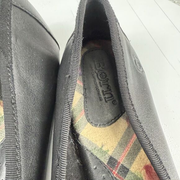 Born Julianne Ballet Flats Black Leather Women's Size 9/9.5 Casual Slip On Shoes - Picture 11 of 13